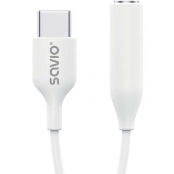 Adaptador de Audio USB-C a Mini Jack 3,5 mm Savio AK-52 para Samsung