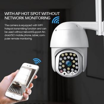 Cámara IP de Seguridad PTZ 1080P Wifi para Exterior con Seguimiento Automático, Zoom Digital 4x y Sirena