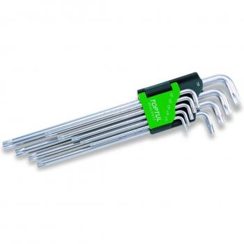 Juego de atornilladores acodados TORX TOPTUL GAAL0923, incluye 9 piezas: T10, T15, T20, T25, T27, T30, T40, T45 y T50