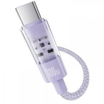 Cable de carga rápida Baseus Gem USB A a USB C 1 m 100 W morado