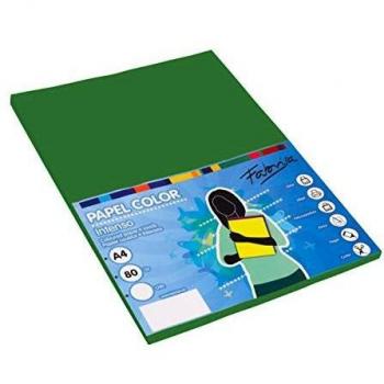 Pack 100 Hojas Color Verde Oscuro Tamaño A4 80g