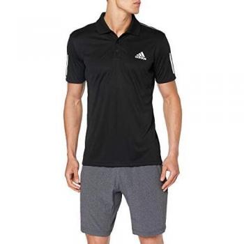 adidas Club 3STR Polo Camiseta, Hombre, Black/White, S