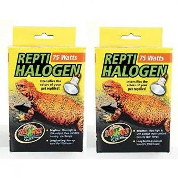 Zoo Med - Lote de 2 lámparas de calor ReptiHalógenas, 75 W