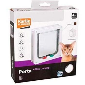 Karlie 507514 Puerta Gato 4-Way, Blanca Muro