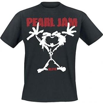 Pearl Jam Stickman Hombre Camiseta Negro XXL, 100% algodón, Regular
