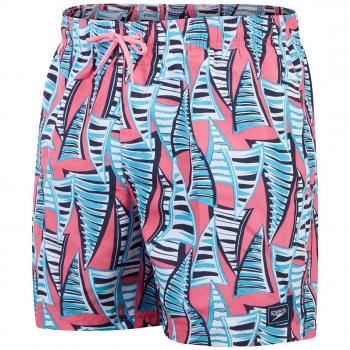 Bañador de hombre Speedo Printed Leisure 16' Watershort en color azul claro y rosa, talla L