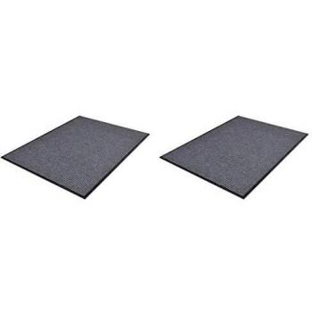 vidaXL 2X Felpudos de PVC Accesorios y Decoración Servicio Hogar Modernas Ideal Decoración Base Antideslizante PVC Resistentes Duraderas Gris 90x60cm