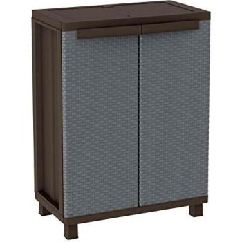 Terry, Jrattan 68 , Armario 2 Puertas con 1 Estante Interno, Color Gris, 68 x 37.5 x 91.5 cm