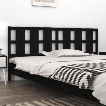 Cabecero de cama de madera maciza de pino negro 205,5x4x100 cm