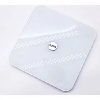 Báscula de Baño Romo RO-BBB12 Blanca con Panel LED que Analiza Peso, Grasa e IMC