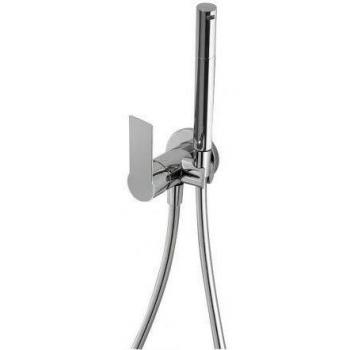 Tres griferia monomando empotrar para bide wc soporte derecha o izquierda cambiable ducha de laton con racord limitador 5lm antigoteo y flexo satin opcion para paredes de pladur 20522201