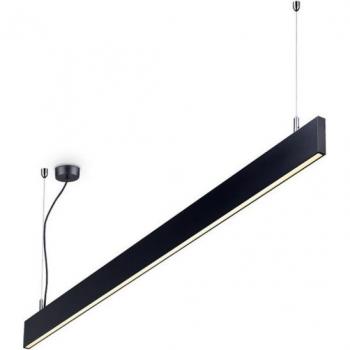 Lámpara colgante LED integrada Linus 1 bombilla Metal Aluminio Negro 4000K