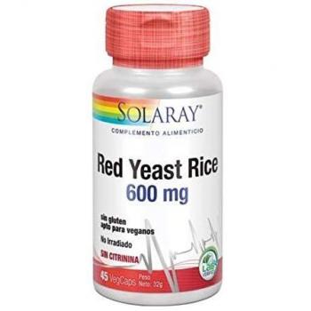 SOLARAY® Red Yeast Rice. 45 VegCaps. Formula de cuidado cardiovascular a base de Monascus purpureus. Sin gluten. Apto para veganos.