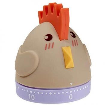 Temporizador Analógico TFA HAHN Marrón, Timer Mecánico para Cocina y Huevos, Diseño Divertido en Plástico