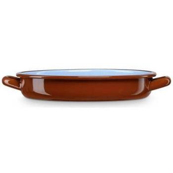 Cacerola Baja Briebe Terra Inducción 34cm Acero Esmaltado Vintage Marrón 4L
