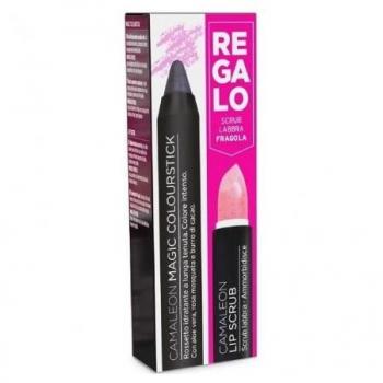 Camaleon Magic Colourstick Gris + Exfoliante Lip Scrub Fresa
