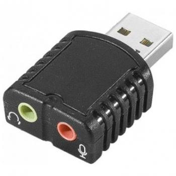 Mini Tarjeta de Sonido USB 2.0 Externa con Entrada/Salida