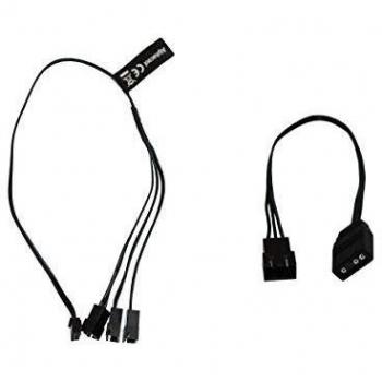 Alphacool 30cm Black Digital RGB LED Y-Cable with JST Connector - 3-Way Splitter
