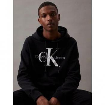 Sudadera con capucha Calvin Klein Jeans Monograma para hombre negro