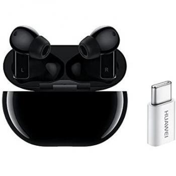 HUAWEI FreeBuds Pro + Adapt USB-C - Auriculares inalámbricos Bluetooth con cancelación Inteligente de Ruido, Sistema de 3 micrófonos, Carga inalámbrica rápida, Negro