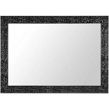 Espejo de Pared Rectangular Hispanohogar 73x103cm con Marco Negro Elegante y Cristal de Alta Calidad