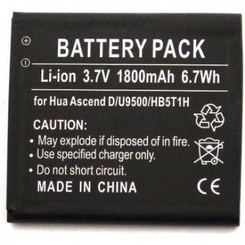 Batería Compatible Li-Ion de 1800 mAh para Smartphones Huawei Ascend D1 XL, U9500, U9500e