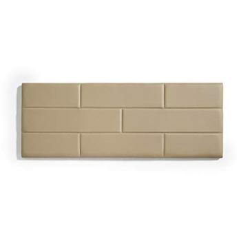 Cabecero Muro Efecto Ladrillo en Polipiel Camel Claro 112x57x5 cm con Acolchado de Espuma y Refuerzo Trasero para Cama de 90 cm