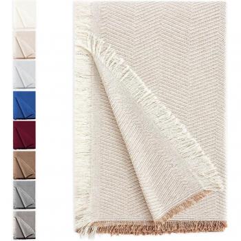 Plaid Multiusos Espiga Beige - Ideal para Sofás, Camas y Chaise Longue