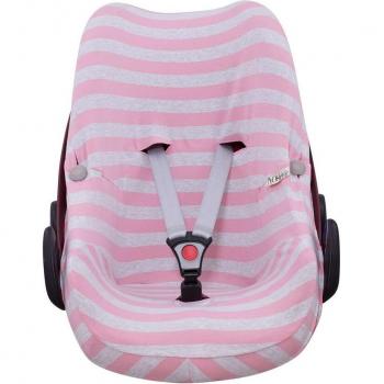 Funda para Silla de Coche Jyoko Maxi Cosi Pebble y Bébé Confort de Algodón Estampado Pink Island