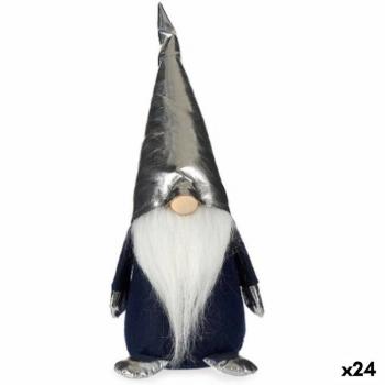 Figura Decorativa Gnomo Blanco Negro Plateado Poliéster Madera Arena 12 x 32 x 13 cm (24 Unidades)