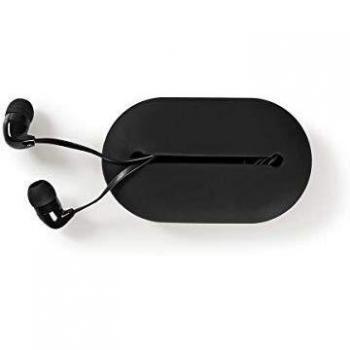 Nedis HPWD1020BK Auriculares con Cable | Intrauditivo | Funda de Viaje | Cable Plano de 1,2 m | Negro