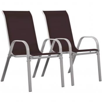 Juego de 2 sillas jard&iacute;n Textileno "Cordoba" Phoenix Taupe