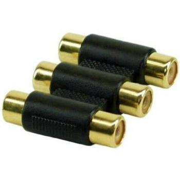 Adaptador de Audio/Video InLine® 3x RCA Hembras a 3x RCA Hembras, Conectores Dorados