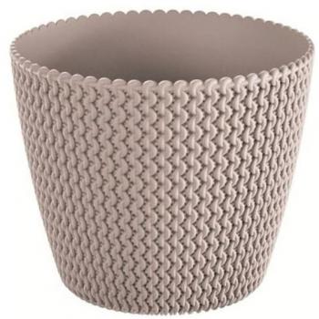 Maceta redonda 28,2L PROSPERPLAST Splofy de plástico en color gris, Ø39,1 x 33 cm