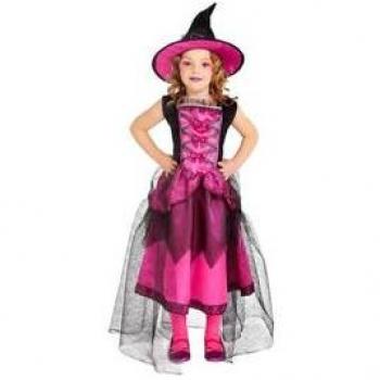 Disfraz de Bruja Chic Rosa para niña de 5 a 7 años