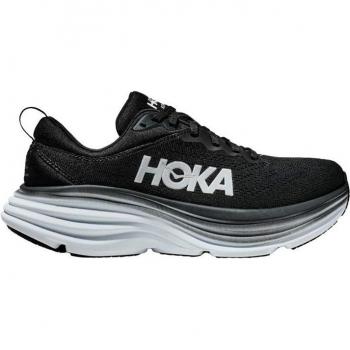 HOKA Men's Bondi 8 Road Running Shoes, Black/White, Size 8.5(D)
