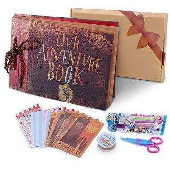 POOTACK Álbum de Fotos DIY, Álbum Fotos Scrapbook, Our Adventure Book, Regalo de Aniversario para Pareja, Amigos, Familia y Niños, Regalo del día de San Valentín, 80 Páginas