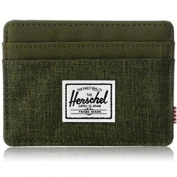Herschel Supply Charlie RFID Billetera Tipo Tarjetas, Olive Night Crosshatch/Olive Night, Taille Unique para Hombre