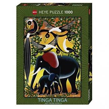 Heye 1000-Piece Elephant Family Puzzle by Edward Tingatinga