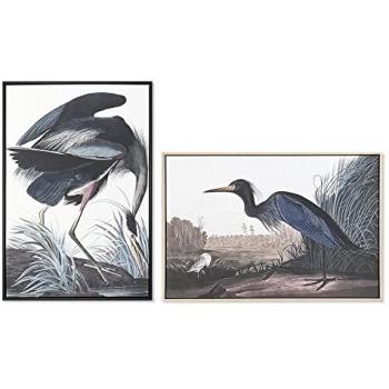 Cuadro DKD Home Decor 63 x 4 x 93 cm Pájaro Oriental (2 Unidades)