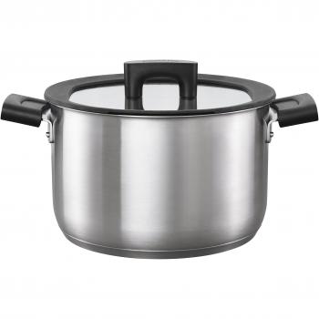 Fiskars Hard Face Steel Cacerola con Tapadera, Acero Inoxidable, Gris, 24x31.6x16.7 cm