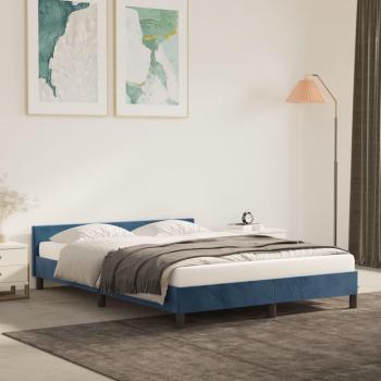 Cama solar sin colchón terciopelo azul oscuro 140x200 cm Vidaxl