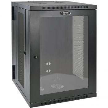 Tripp Lite 18U Wall Mount Rack Enclosure Server Cabinet with Acrylic Glass Window, Hinged, 20.5 Deep, Switch-Depth