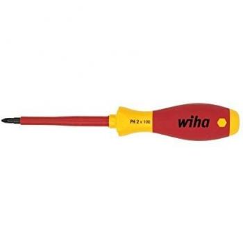 Wiha SoftFinish 1000V Insulated Phillips Screwdriver PH2 x 100mm (218mm overall length)