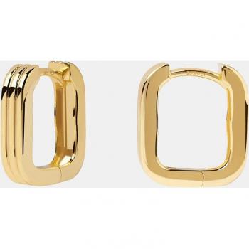 Pendientes de aro Super Future de plata dorada