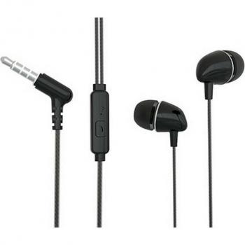 Auriculares Estéreo Manos Libres con Micrófono Negro TM