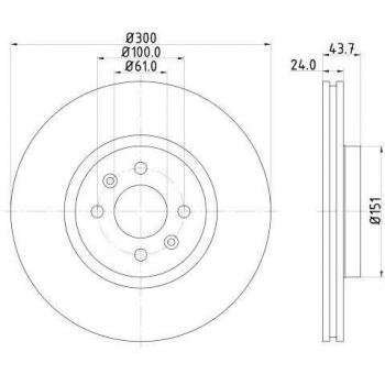 Disco de freno HELLA 8DD 355 128-551 Alta Carbono para Renault Scenic y Grand Scenic 2