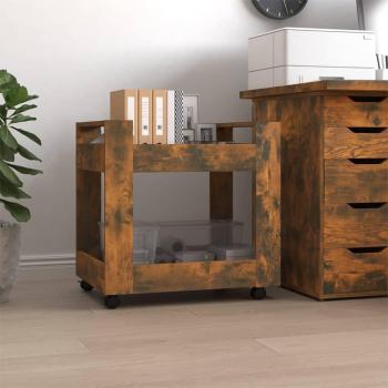 Carrito de escritorio Roble Humo 60x45x60 cm Madera Multicapa Marrón