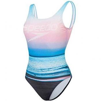 Speedo Traje de Baño U-back con Diseño Digital