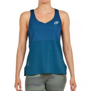 Camiseta de tirantes Bullpadel Oza Azul Mujer